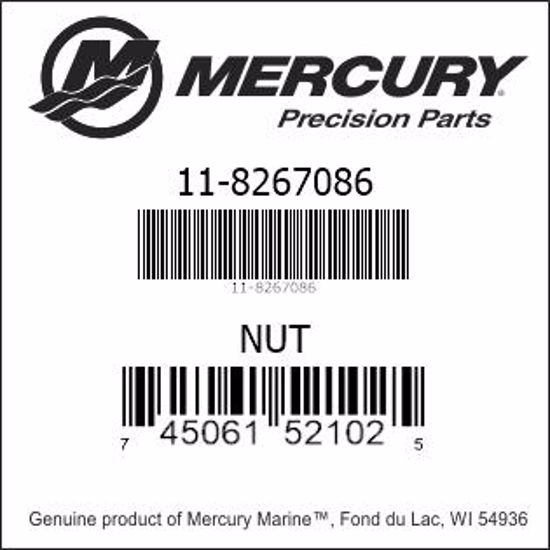 Bar codes for Mercury Marine part number 11-8267086