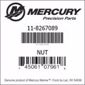 Bar codes for Mercury Marine part number 11-8267089