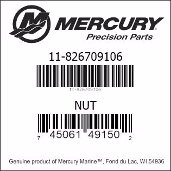 Bar codes for Mercury Marine part number 11-826709106