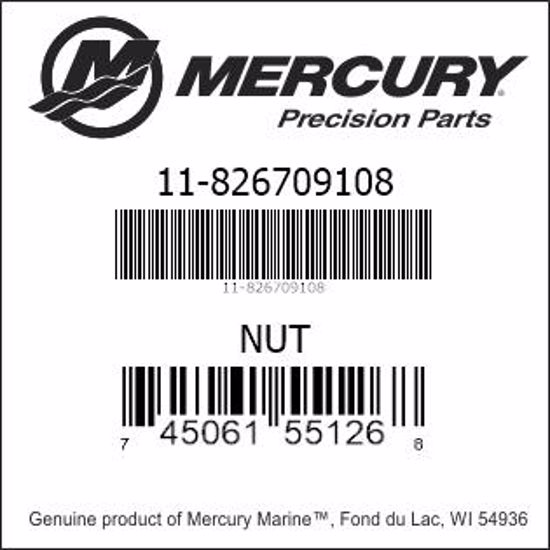 Bar codes for Mercury Marine part number 11-826709108
