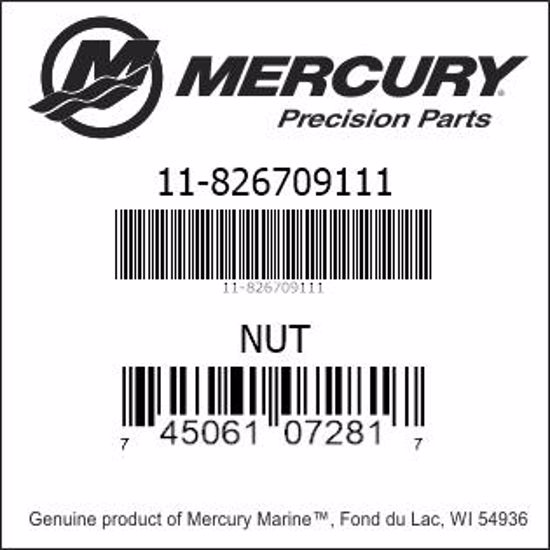 Bar codes for Mercury Marine part number 11-826709111