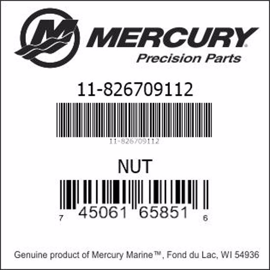 Bar codes for Mercury Marine part number 11-826709112