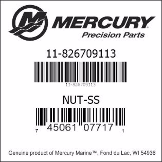 Bar codes for Mercury Marine part number 11-826709113