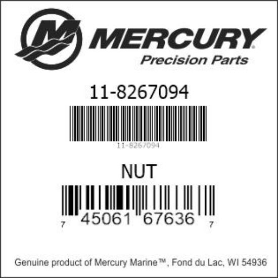 Bar codes for Mercury Marine part number 11-8267094