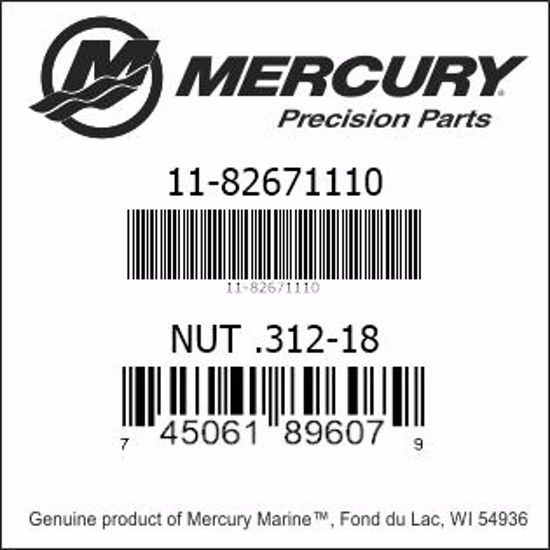 Bar codes for Mercury Marine part number 11-82671110