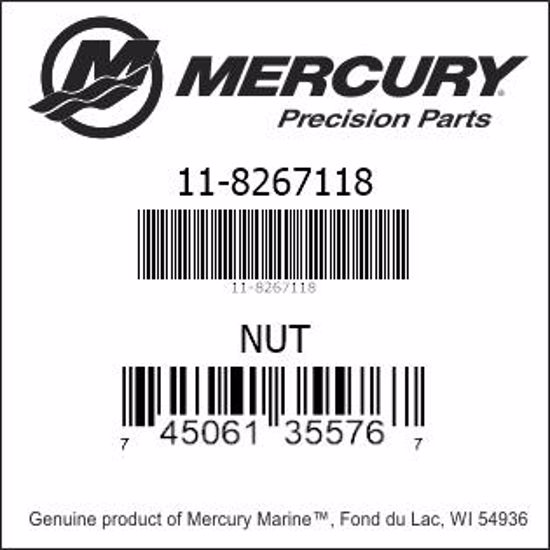 Bar codes for Mercury Marine part number 11-8267118