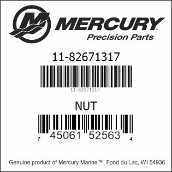 Bar codes for Mercury Marine part number 11-82671317
