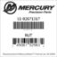 Mercury Marine part number 11-82671317 NUT Bar codes for Mercury Marine part number 11-82671317