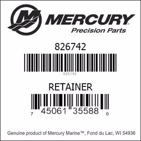 Bar codes for Mercury Marine part number 826742