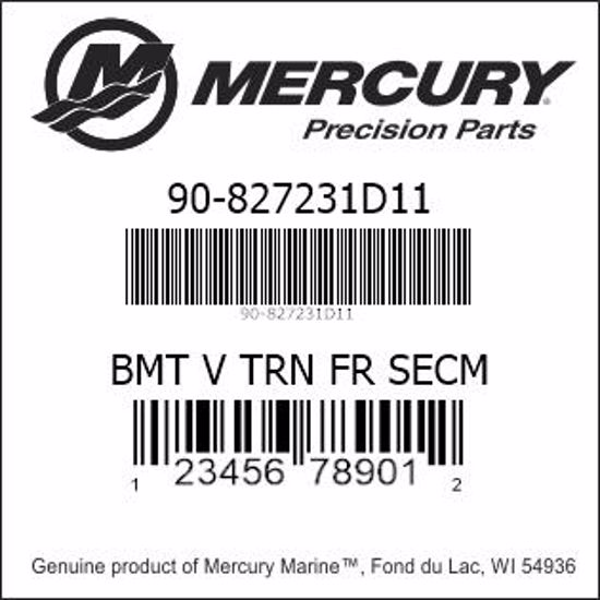 Bar codes for Mercury Marine part number 90-827231D11