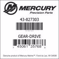 Bar codes for Mercury Marine part number 43-827303