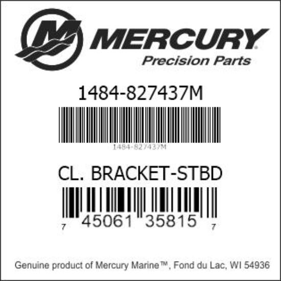 Bar codes for Mercury Marine part number 1484-827437M