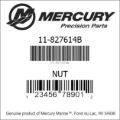Bar codes for Mercury Marine part number 11-827614B