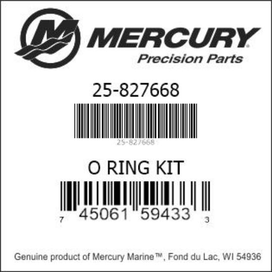 Bar codes for Mercury Marine part number 25-827668
