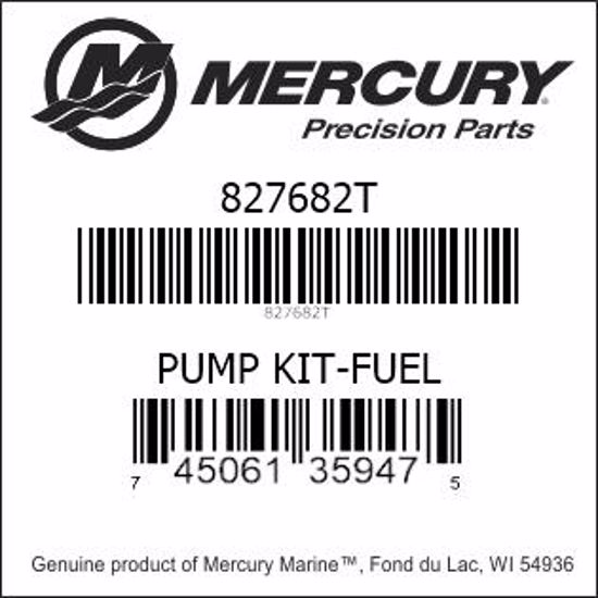Bar codes for Mercury Marine part number 827682T
