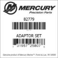 Bar codes for Mercury Marine part number 82779