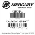 Bar codes for Mercury Marine part number 828038A1