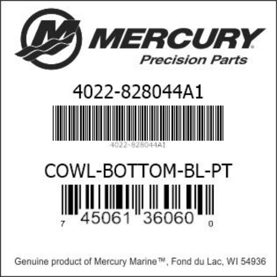 Bar codes for Mercury Marine part number 4022-828044A1