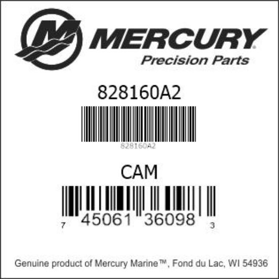 Bar codes for Mercury Marine part number 828160A2
