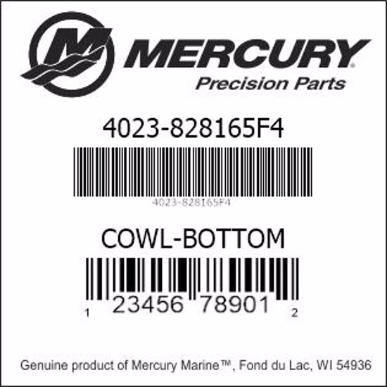 Bar codes for Mercury Marine part number 4023-828165F4