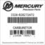 Mercury Marine part number 3326-828272A72 CARBURETOR Bar codes for Mercury Marine part number 3326-828272A72