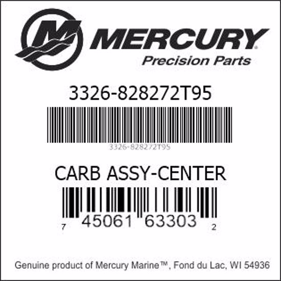 Bar codes for Mercury Marine part number 3326-828272T95