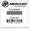 Bar codes for Mercury Marine part number 43-828289A1
