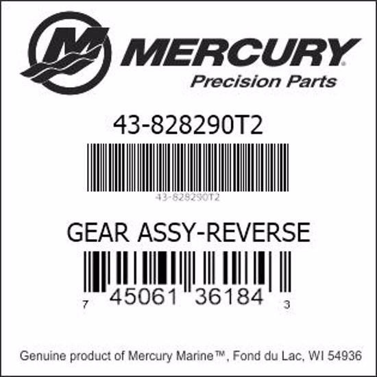Bar codes for Mercury Marine part number 43-828290T2