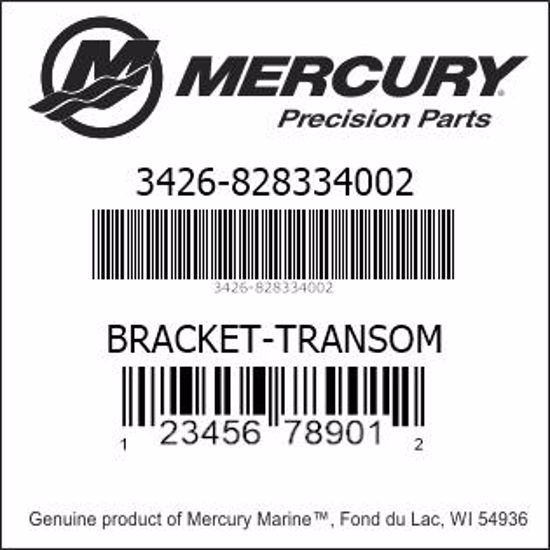 Bar codes for Mercury Marine part number 3426-828334002