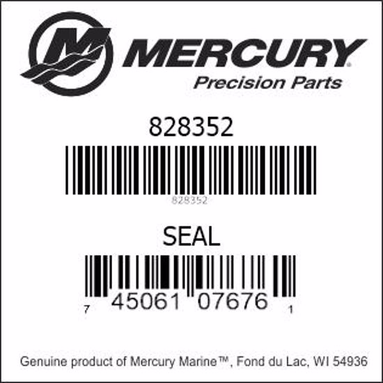 Bar codes for Mercury Marine part number 828352