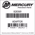 Bar codes for Mercury Marine part number 828369