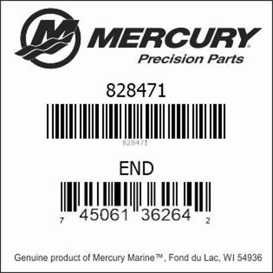 Bar codes for Mercury Marine part number 828471