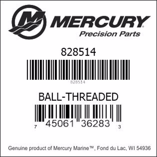 Bar codes for Mercury Marine part number 828514