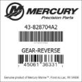 Bar codes for Mercury Marine part number 43-828704A2