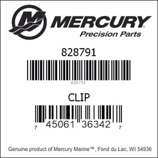 Bar codes for Mercury Marine part number 828791