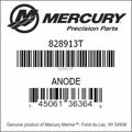 Bar codes for Mercury Marine part number 828913T