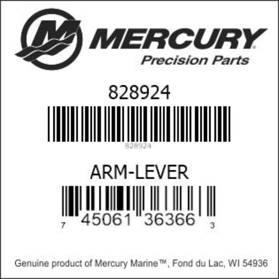 Bar codes for Mercury Marine part number 828924