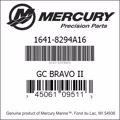 Bar codes for Mercury Marine part number 1641-8294A16