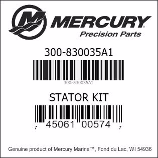 Bar codes for Mercury Marine part number 300-830035A1