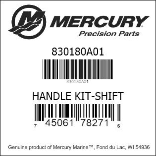 Bar codes for Mercury Marine part number 830180A01