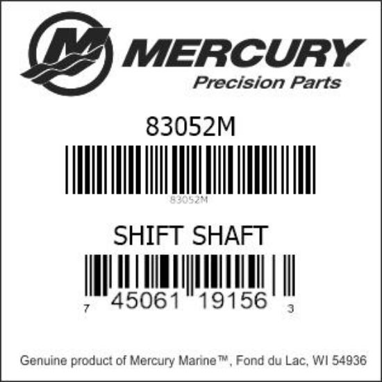 Bar codes for Mercury Marine part number 83052M