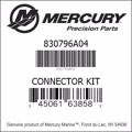 Bar codes for Mercury Marine part number 830796A04