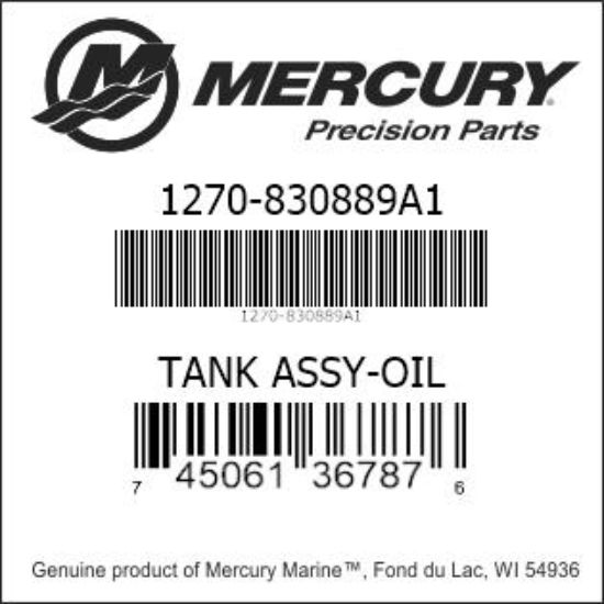 Bar codes for Mercury Marine part number 1270-830889A1