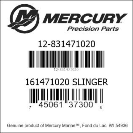 Bar codes for Mercury Marine part number 12-831471020