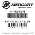 Bar codes for Mercury Marine part number 48-831917L55