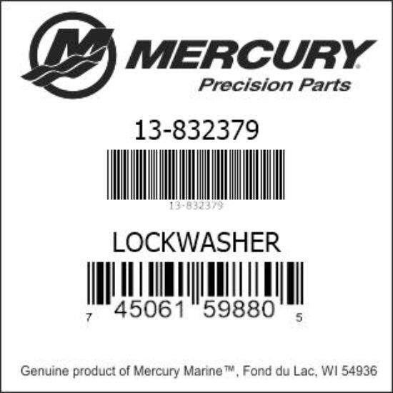 Bar codes for Mercury Marine part number 13-832379