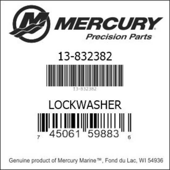 Bar codes for Mercury Marine part number 13-832382