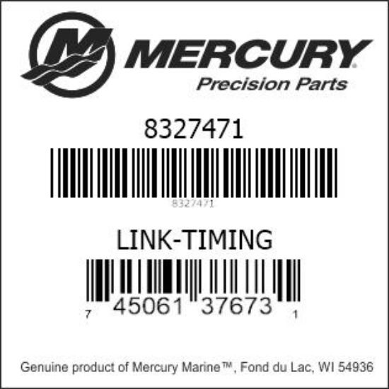 Bar codes for Mercury Marine part number 8327471