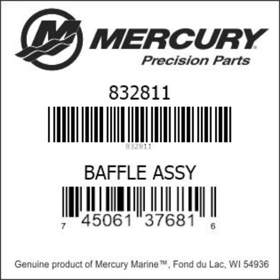 Bar codes for Mercury Marine part number 832811