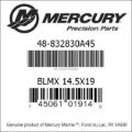Bar codes for Mercury Marine part number 48-832830A45